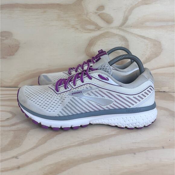 Brooks - Ghost 12 - Running Shoes - White/Purple - Women's - 8.5(B) -1203051B186 - Picture 3 of 9